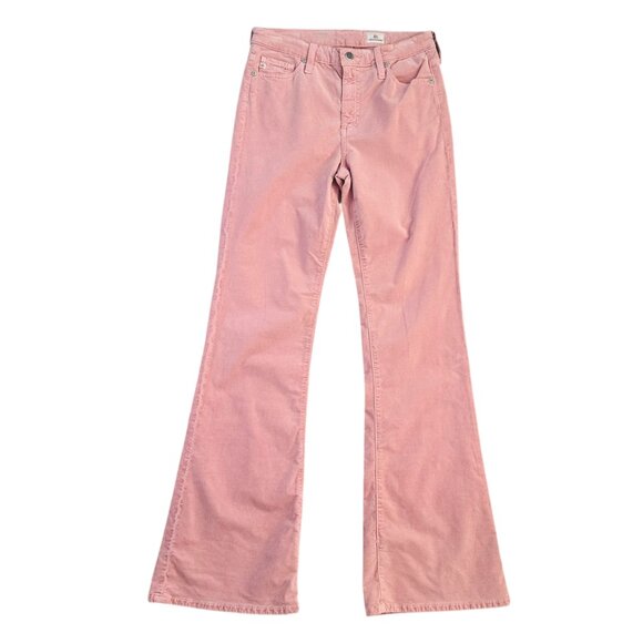 AG Adriano Goldschmied Size 27 Women's The Quinne High Rise Flare Pink Jeans - Picture 2 of 7